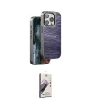 ieg™ iPhone 15 Pro Kılıf Atlas Minimal Özel Seri - Siyah Bilvis 3D Mat Cam Ekran Koruyucu