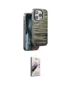 ieg™ iPhone 15 Pro Kılıf Atlas Minimal Özel Seri - Siyah Bilvis 3D Mat Cam Ekran Koruyucu