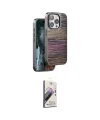 ieg™ iPhone 15 Pro Kılıf Atlas Minimal Özel Seri - Siyah Bilvis 3D Mat Cam Ekran Koruyucu
