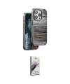 ieg™ iPhone 15 Pro Kılıf Atlas Minimal Özel Seri - Siyah Bilvis 3D Mat Cam Ekran Koruyucu