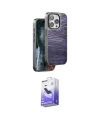 ieg™ iPhone 15 Pro Kılıf Atlas Minimal Özel Seri - Siyah Bilvis 5in1 5D Magic Hayalet Cam Ekran Koruyucu