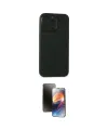 ieg™ iPhone 15 Pro Kılıf Atlas Minimal Prime - Siyah 3D Antistatik Mat Seramik Nano Ekran Koruyucu
