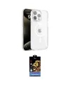 ieg™ iPhone 15 Pro Kılıf Doruk Doku Özel Seri - Siyah Buffer Hayalet Cam Ekran Koruyucu