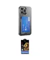 ieg™ iPhone 15 Pro Kılıf Doruk Klasik Koleksiyonu - Siyah Buffer Hayalet Cam Ekran Koruyucu