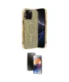 ieg™ iPhone 15 Pro Kılıf Eksen Çizgi - Siyah 3D Antistatik Mat Seramik Nano Ekran Koruyucu