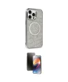 ieg™ iPhone 15 Pro Kılıf Eksen Çizgi - Siyah 3D Antistatik Mat Seramik Nano Ekran Koruyucu