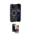 ieg™ iPhone 15 Pro Kılıf Eksen Çizgi - Siyah 3D Antistatik Mat Seramik Nano Ekran Koruyucu