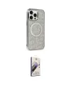 ieg™ iPhone 15 Pro Kılıf Eksen Çizgi - Siyah Bilvis 3D Mat Cam Ekran Koruyucu