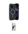 ieg™ iPhone 15 Pro Kılıf Eksen Çizgi - Siyah Bilvis 3D Mat Cam Ekran Koruyucu