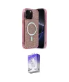 ieg™ iPhone 15 Pro Kılıf Eksen Çizgi - Siyah Bilvis 5in1 3D Magic Cam Ekran Koruyucu