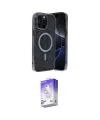 ieg™ iPhone 15 Pro Kılıf Eksen Çizgi - Siyah Bilvis 5in1 3D Magic Cam Ekran Koruyucu