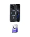 ieg™ iPhone 15 Pro Kılıf Eksen Çizgi - Siyah Bilvis 5in1 5D Magic Hayalet Cam Ekran Koruyucu