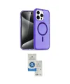 ieg™ iPhone 15 Pro Kılıf Eksen Doku Koleksiyonu - Şeffaf Royal Nano Ekran Koruyucu