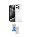 ieg™ iPhone 15 Pro Kılıf Eksen Doku Koleksiyonu - Şeffaf Royal Nano Ekran Koruyucu