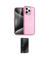 ieg™ iPhone 15 Pro Kılıf Eksen Doku Koleksiyonu - Siyah 3D Antistatik Hayalet Cam Ekran Koruyucu