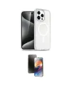 ieg™ iPhone 15 Pro Kılıf Eksen Doku Koleksiyonu - Siyah 3D Antistatik Mat Seramik Nano Ekran Koruyucu