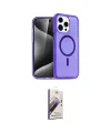 ieg™ iPhone 15 Pro Kılıf Eksen Doku Koleksiyonu - Siyah Bilvis 3D Mat Cam Ekran Koruyucu