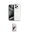 ieg™ iPhone 15 Pro Kılıf Eksen Doku Koleksiyonu - Siyah Bilvis 3D Mat Cam Ekran Koruyucu