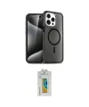 ieg™ iPhone 15 Pro Kılıf Eksen Doku Koleksiyonu - Siyah Polymer Nano Ekran Koruyucu