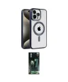 ieg™ iPhone 15 Pro Kılıf Eksen Form Koleksiyonu - Şeffaf 360 Full Body Arka Koruyucu
