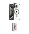 ieg™ iPhone 15 Pro Kılıf Eksen Form Koleksiyonu - Siyah Bilvis 3D Cam Ekran Koruyucu