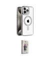 ieg™ iPhone 15 Pro Kılıf Eksen Form Koleksiyonu - Siyah Bilvis 3D Cam Ekran Koruyucu