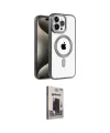 ieg™ iPhone 15 Pro Kılıf Eksen Form Koleksiyonu - Siyah Bilvis Hayalet Cam Ekran Koruyucu