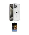 ieg™ iPhone 15 Pro Kılıf Eksen Form Koleksiyonu - Siyah Buffer Hayalet Cam Ekran Koruyucu