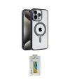 ieg™ iPhone 15 Pro Kılıf Eksen Form Koleksiyonu - Siyah Polymer Nano Ekran Koruyucu
