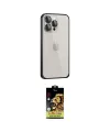 ieg™ iPhone 15 Pro Kılıf Eksen Form Serisi - Siyah Buffer Cam Ekran Koruyucu