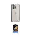 ieg™ iPhone 15 Pro Kılıf Eksen Form Serisi - Siyah Buffer Hayalet Cam Ekran Koruyucu