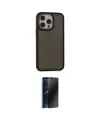 ieg™ iPhone 15 Pro Kılıf Eksen Işık - Siyah 3D Antistatik Hayalet Cam Ekran Koruyucu