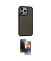 ieg™ iPhone 15 Pro Kılıf Eksen Işık - Siyah 3D Antistatik Mat Seramik Nano Ekran Koruyucu