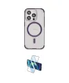 ieg™ iPhone 15 Pro Kılıf Eksen Klasik Koleksiyonu - Siyah 3D Antistatik Cam Ekran Koruyucu