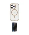 ieg™ iPhone 15 Pro Kılıf Eksen Klasik Koleksiyonu - Siyah 3D Antistatik Hayalet Cam Ekran Koruyucu