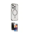 ieg™ iPhone 15 Pro Kılıf Eksen Klasik Koleksiyonu - Siyah 3D Antistatik Mat Seramik Nano Ekran Koruyucu