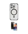 ieg™ iPhone 15 Pro Kılıf Eksen Klasik Koleksiyonu - Siyah 3D Antistatik Mat Seramik Nano Ekran Koruyucu