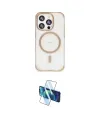 ieg™ iPhone 15 Pro Kılıf Eksen Klasik Koleksiyonu - Siyah 3D Antistatik Seramik Nano Ekran Koruyucu