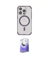 ieg™ iPhone 15 Pro Kılıf Eksen Klasik Koleksiyonu - Siyah Bilvis 5in1 5D Magic Hayalet Cam Ekran Koruyucu