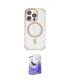 ieg™ iPhone 15 Pro Kılıf Eksen Klasik Koleksiyonu - Siyah Bilvis 5in1 5D Magic Hayalet Cam Ekran Koruyucu