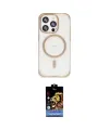 ieg™ iPhone 15 Pro Kılıf Eksen Klasik Koleksiyonu - Siyah Buffer Hayalet Cam Ekran Koruyucu