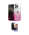 ieg™ iPhone 15 Pro Kılıf Eksen Minimal Özel Seri - Siyah 3D Antistatik Mat Seramik Nano Ekran Koruyucu