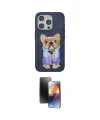 ieg™ iPhone 15 Pro Kılıf İz Minimal Koleksiyonu - Siyah 3D Antistatik Mat Seramik Nano Ekran Koruyucu