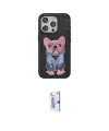 ieg™ iPhone 15 Pro Kılıf İz Minimal Koleksiyonu - Siyah Bilvis 0.18mm Plus Cam Ekran Koruyucu