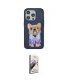 ieg™ iPhone 15 Pro Kılıf İz Minimal Koleksiyonu - Siyah Bilvis 3D Mat Cam Ekran Koruyucu