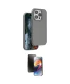 ieg™ iPhone 15 Pro Kılıf Kıvılcım Çizgi Serisi - Siyah 3D Antistatik Mat Seramik Nano Ekran Koruyucu