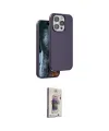 ieg™ iPhone 15 Pro Kılıf Kıvılcım Çizgi Serisi - Siyah Bilvis 3D Cam Ekran Koruyucu