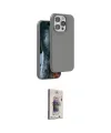 ieg™ iPhone 15 Pro Kılıf Kıvılcım Çizgi Serisi - Siyah Bilvis 3D Cam Ekran Koruyucu