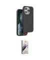 ieg™ iPhone 15 Pro Kılıf Kıvılcım Çizgi Serisi - Siyah Bilvis 3D Mat Cam Ekran Koruyucu