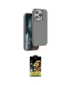 ieg™ iPhone 15 Pro Kılıf Kıvılcım Çizgi Serisi - Siyah Buffer Cam Ekran Koruyucu